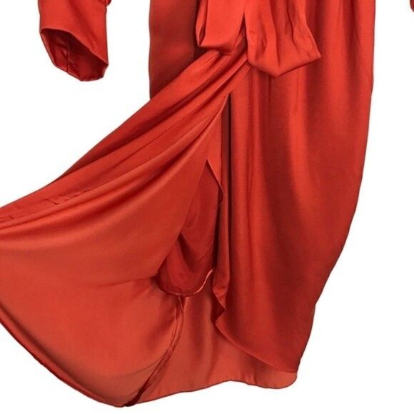 New! City Chic Opulent Faux Wrap Amber Cocktail Party Fall Midi Dress - Picture 11 of 16